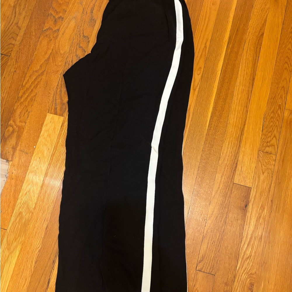 Express Black Wide Leg Pants with White Stripe